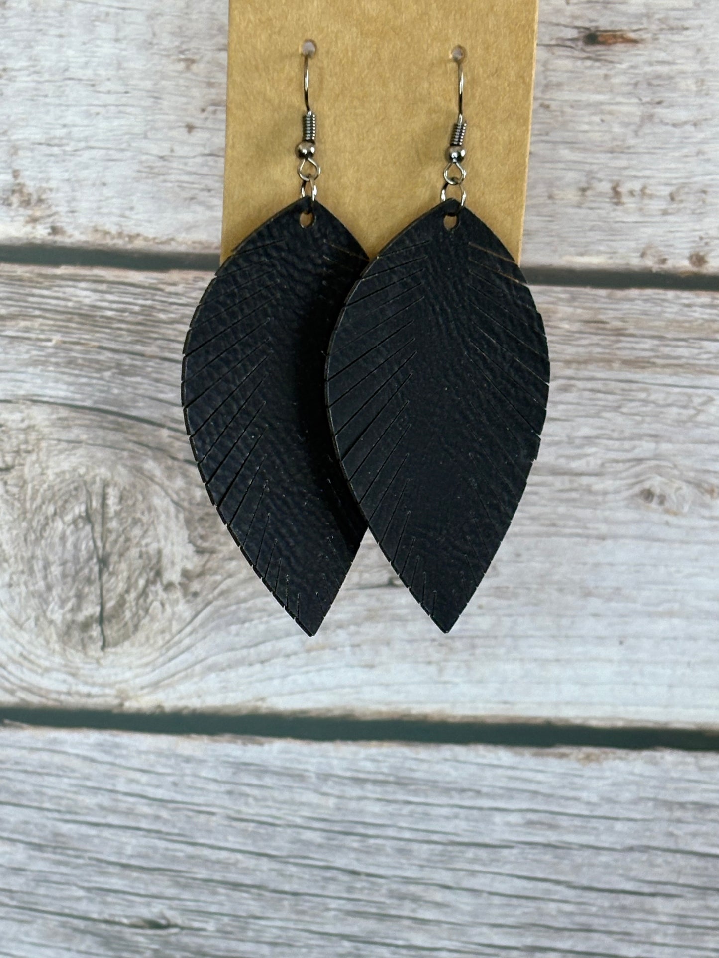 Feather Leather Earrings