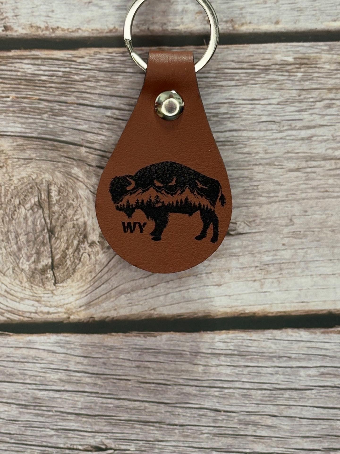 Bison WY Keychain