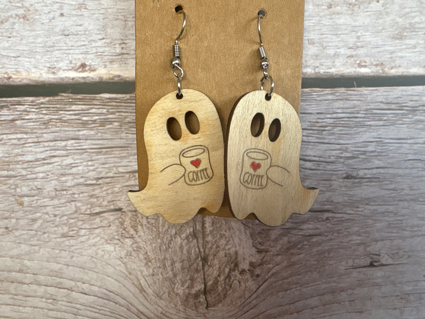 Love Coffee Ghost Earrings
