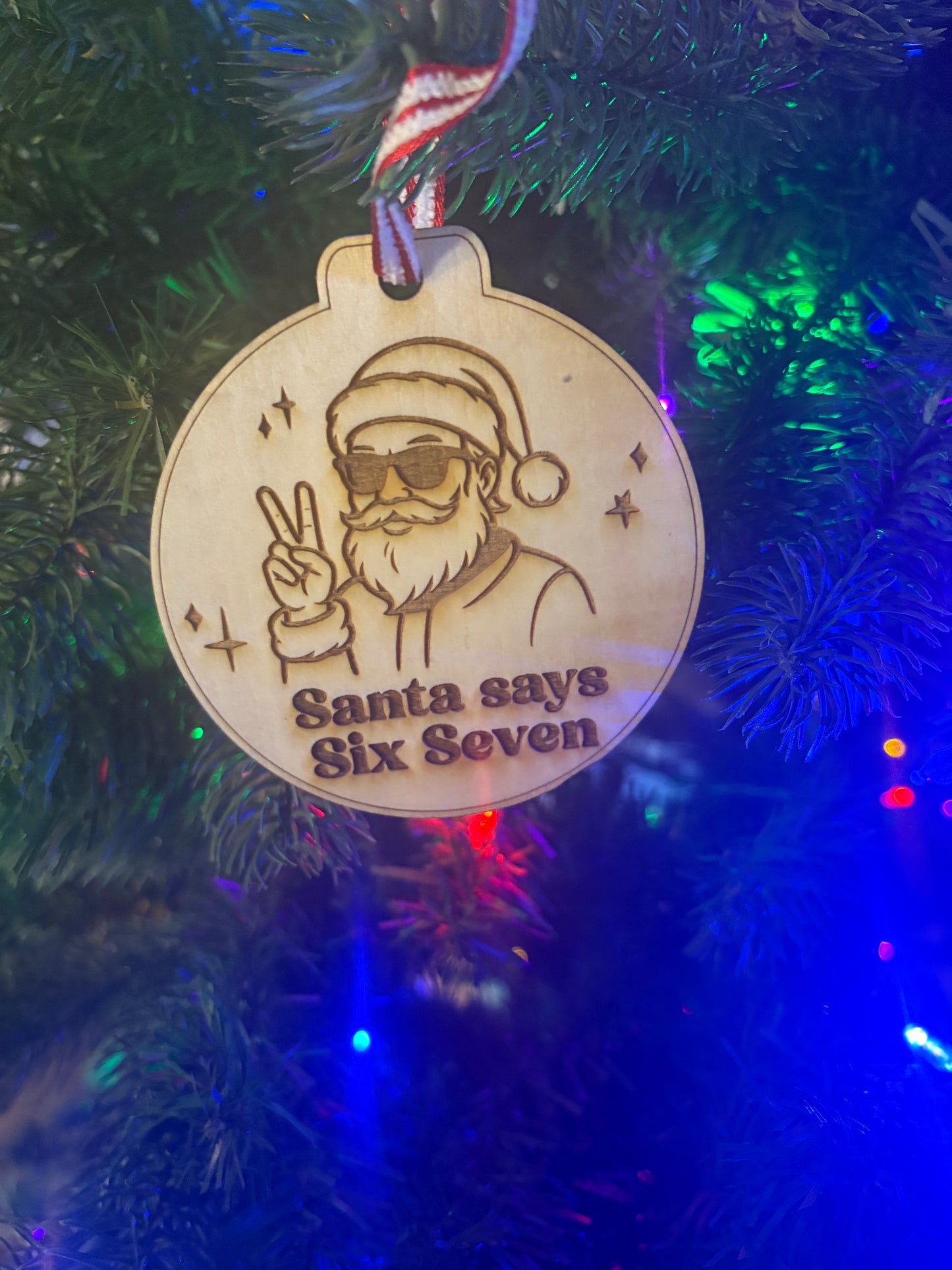 6 7 Santa Ornament