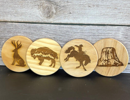 Wooden WY Coasters