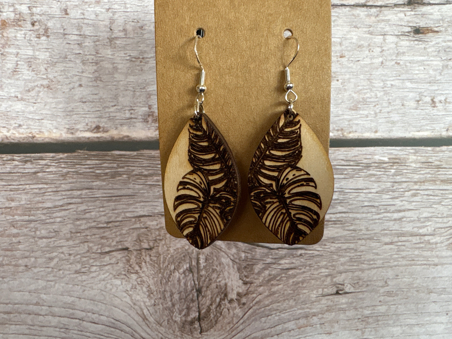 Monstera Leaf Earrings