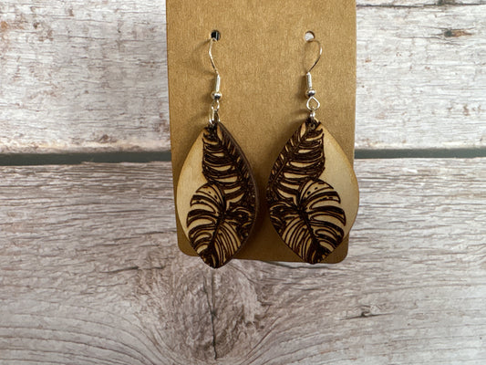 Monstera Leaf Earrings