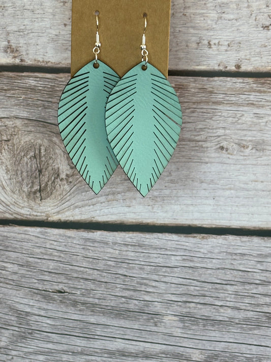 Feather Leather Earrings