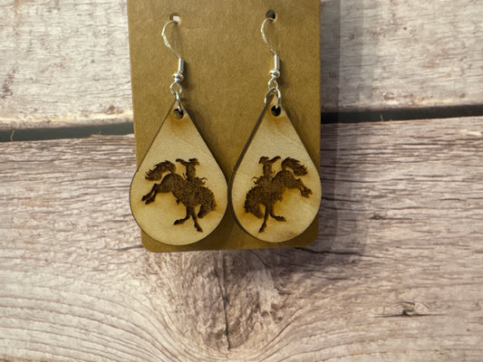 Bucking Horse Cowboy Earrings