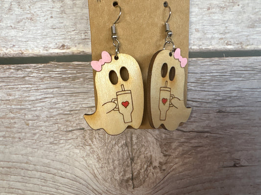 Water Tumbler Ghost Earrings