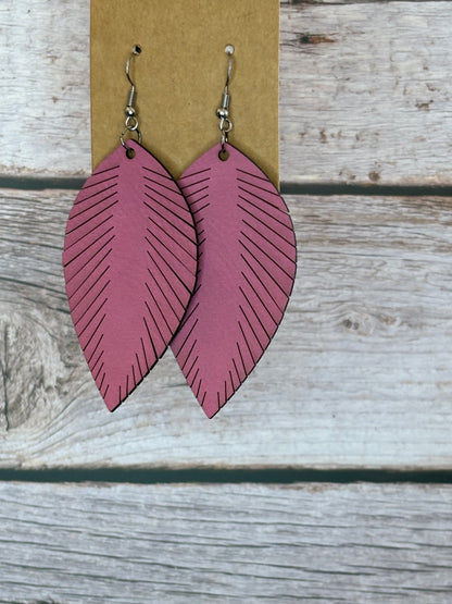 Feather Leather Earrings