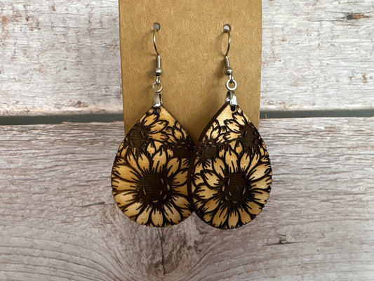 Triple Sunflower Earrings