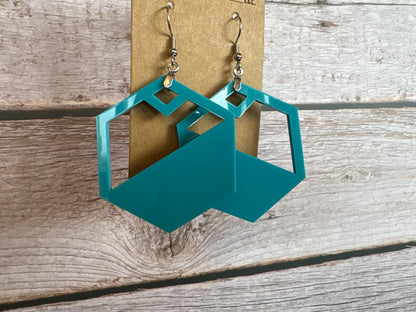 Acrylic Hexagon Earrings