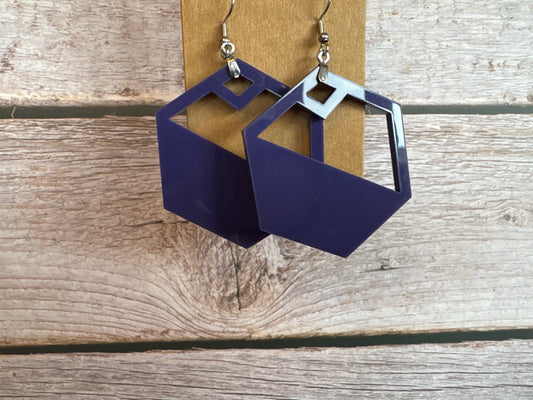 Acrylic Hexagon Earrings