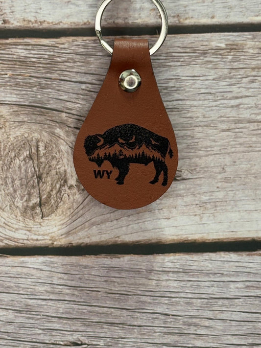 Bison WY Keychain