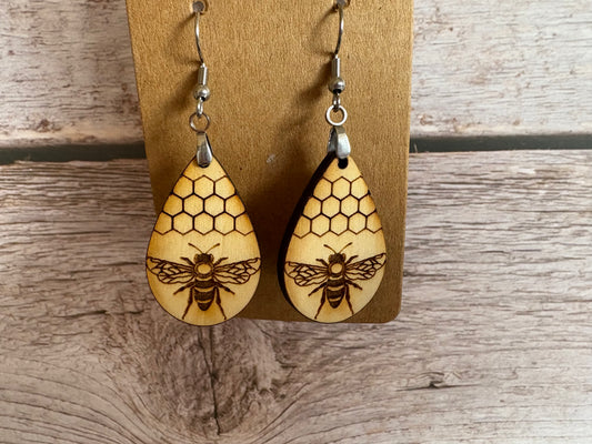 Honey Bee Teardrop Earrings