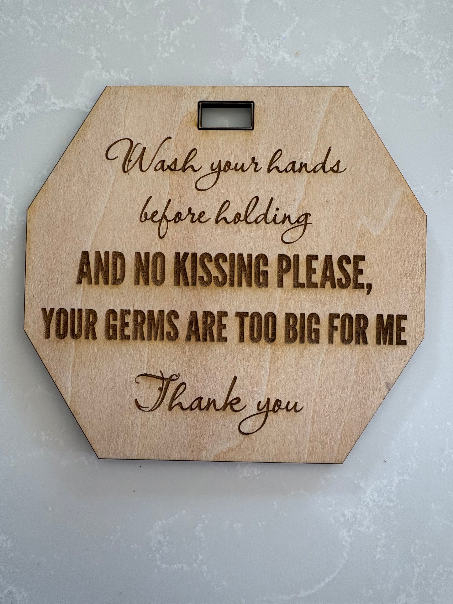 Wash Your Hands No Kissing Sign