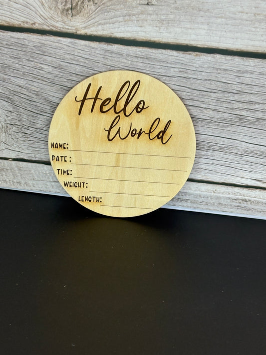 Hello World Baby Announcement